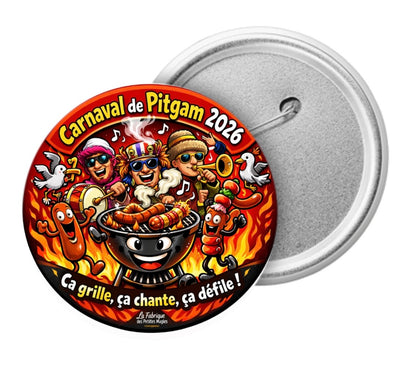 Badge Pitgam 2026 Collector 🔥 BBQ & Bande – Format 58 mm