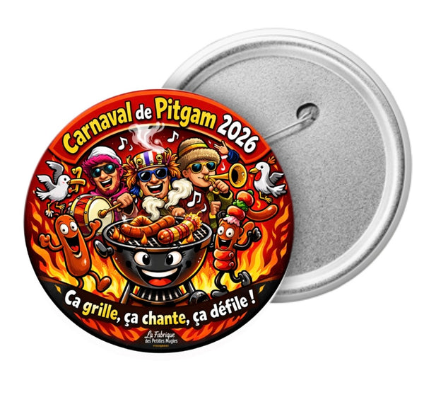 Badge Pitgam 2026 Collector 🔥 BBQ & Bande – Format 58 mm