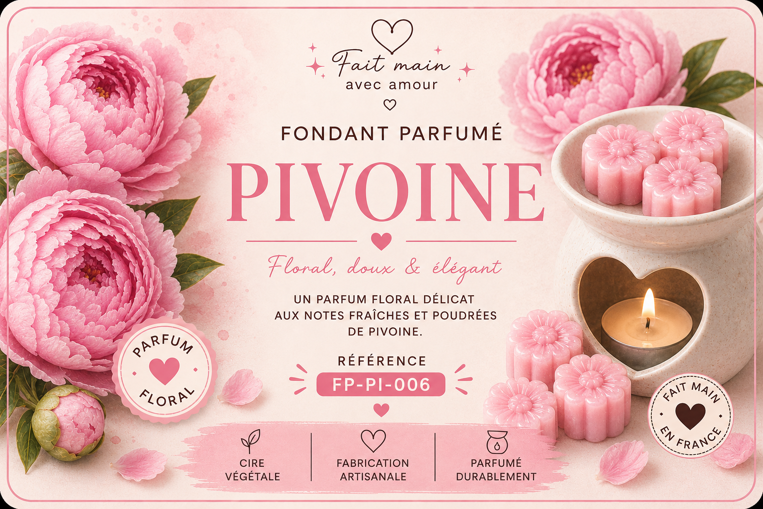 Fondant parfumé pivoine
