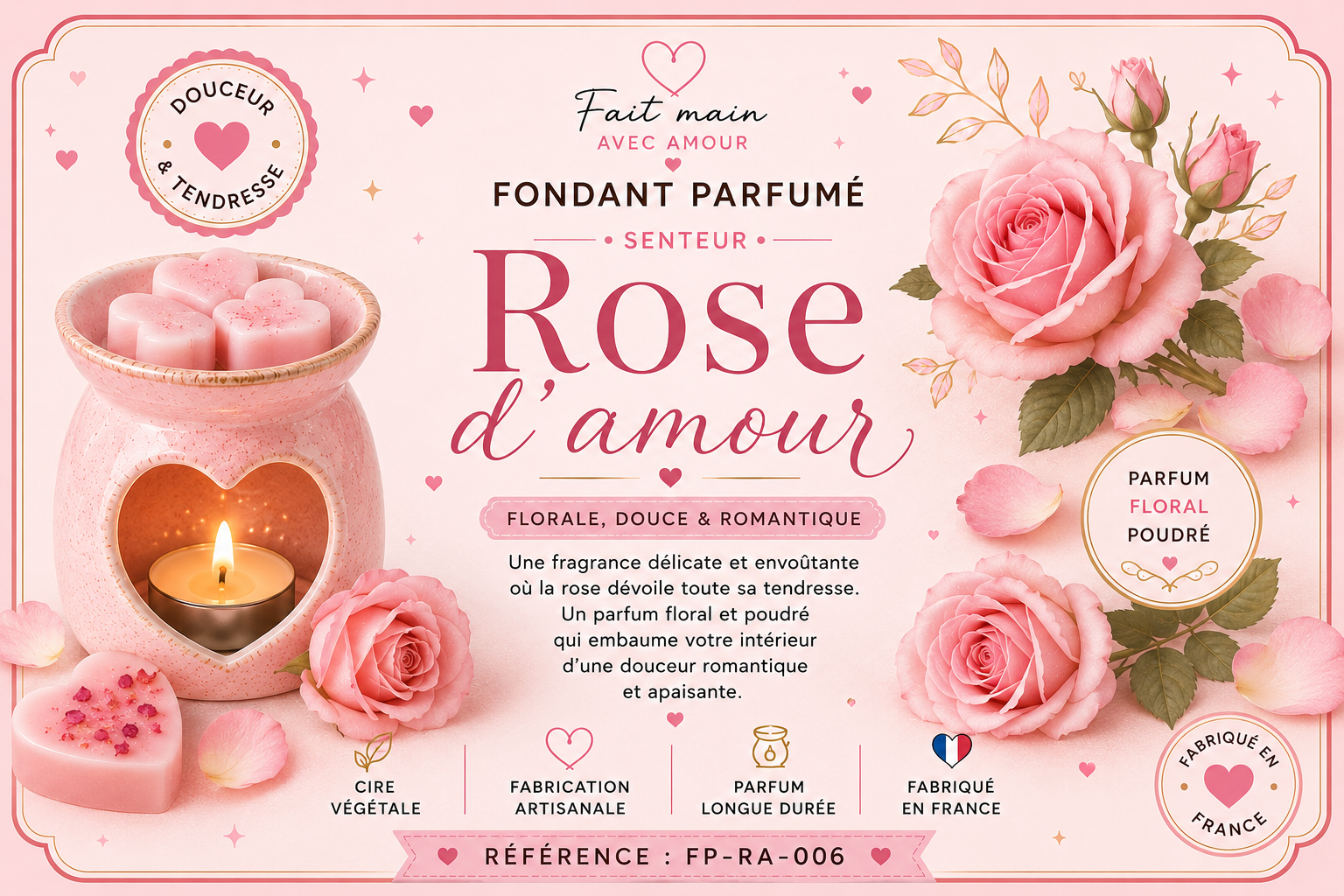 Fondant parfumé Rose d'amour 🌹