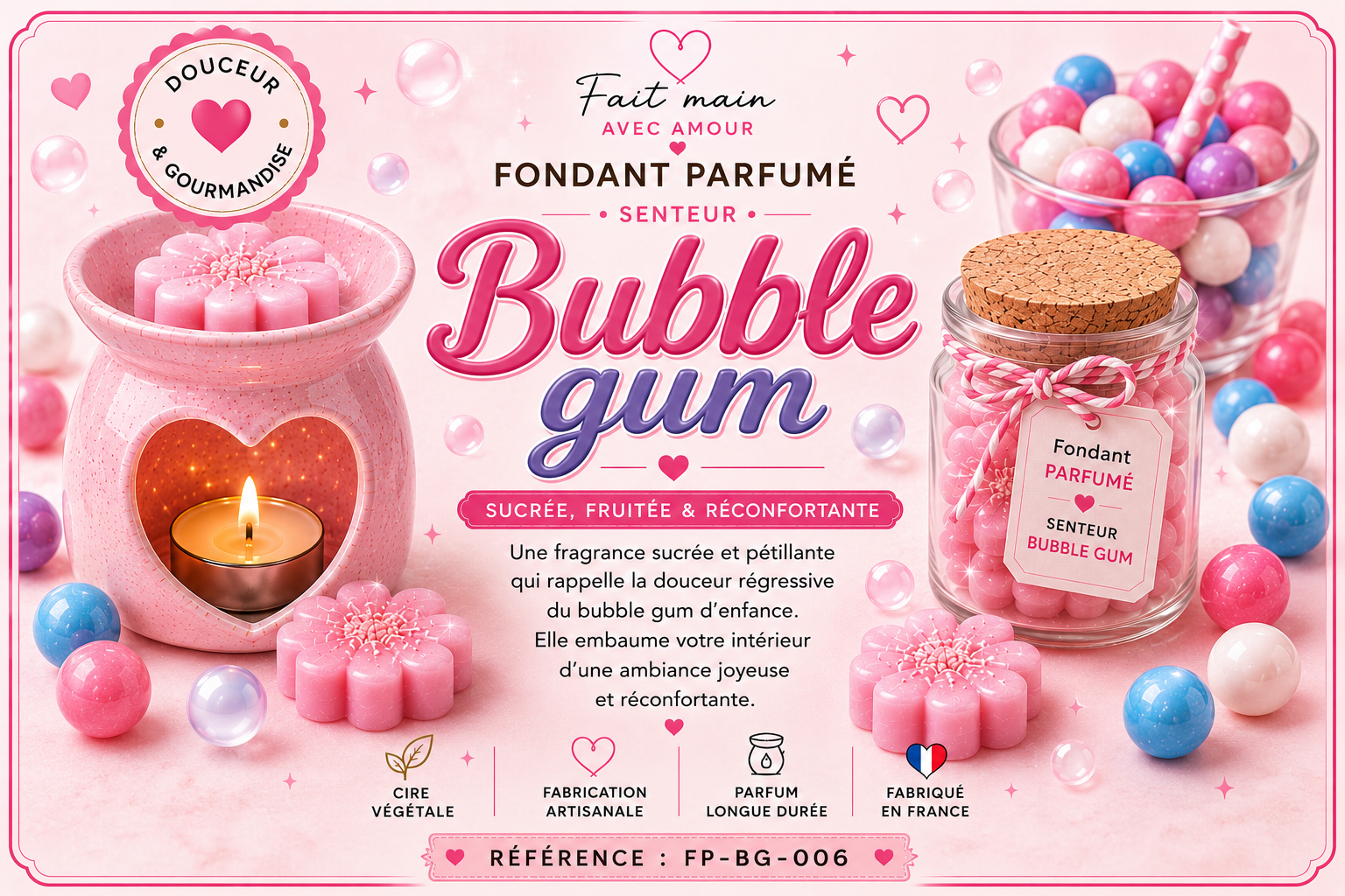 Fondant parfumé Bubble gum