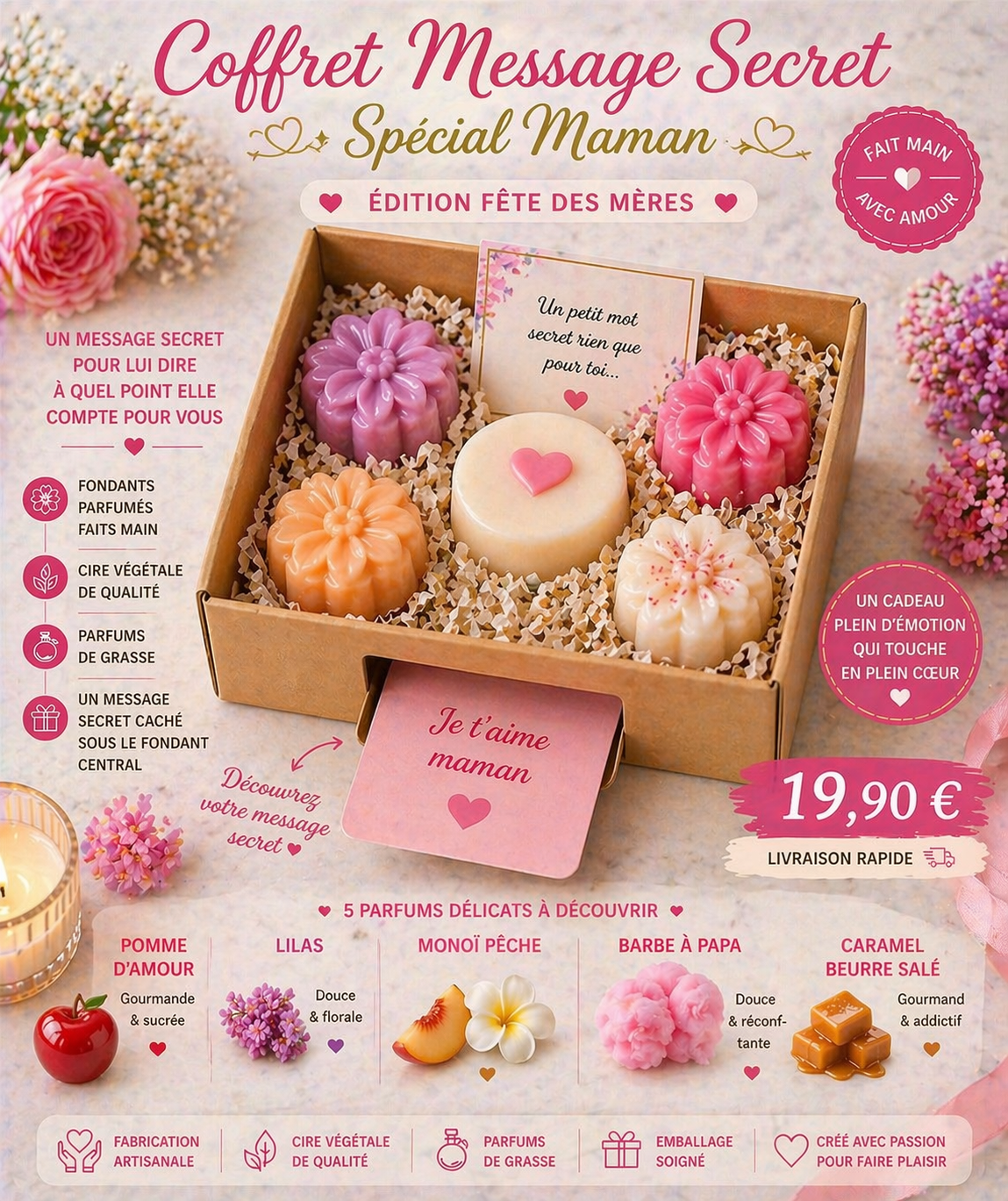 💌 Coffret Message Secret – Spécial Maman 💖