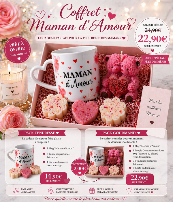 Coffret maman d’amour (ourson romantique)