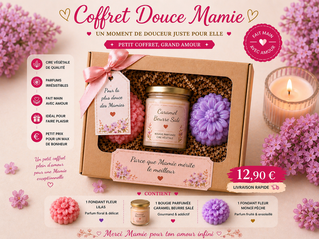 💖 Coffret Douce Mamie – Un moment de tendresse 💐
