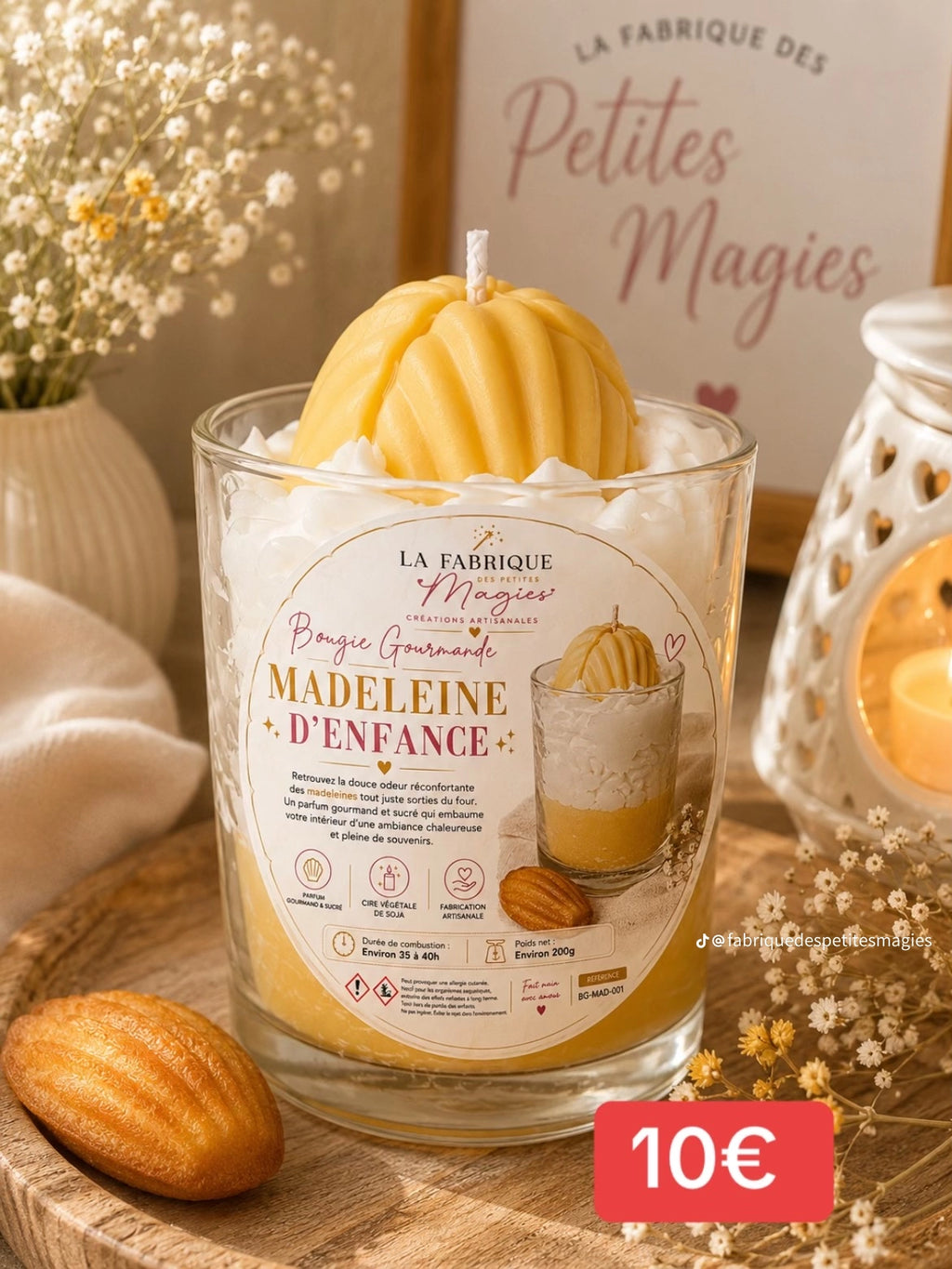 Bougie gourmande madeleine d'enfance