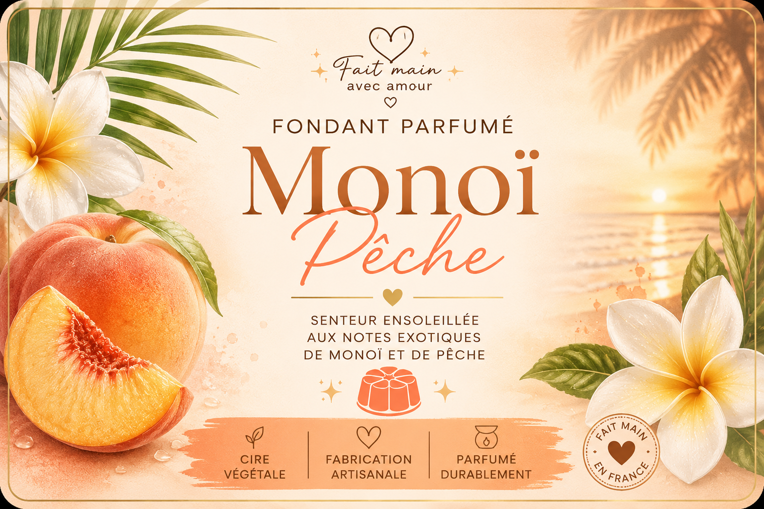 Fondant parfumé Monoï pêche